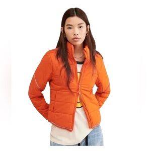Free People Movement Gathering Storm Run Puffer Jacket in Red Orange Medium